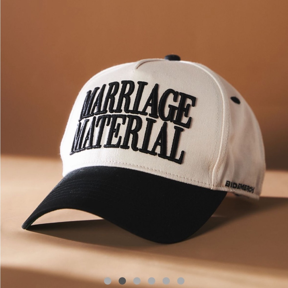 BRIDEMERCH marriage material hat NET never worn.